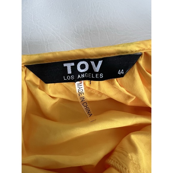 TOV Los Angeles Yellow Maxi Dress Flare Flowy Vibrant Size 44 XL Summer Resort - Picture 3 of 11